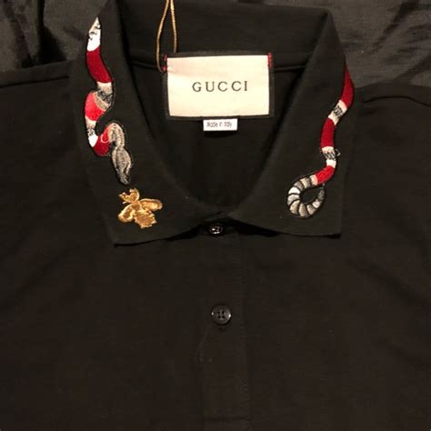 gucci polo snake red|Gucci polo shirt snake collar.